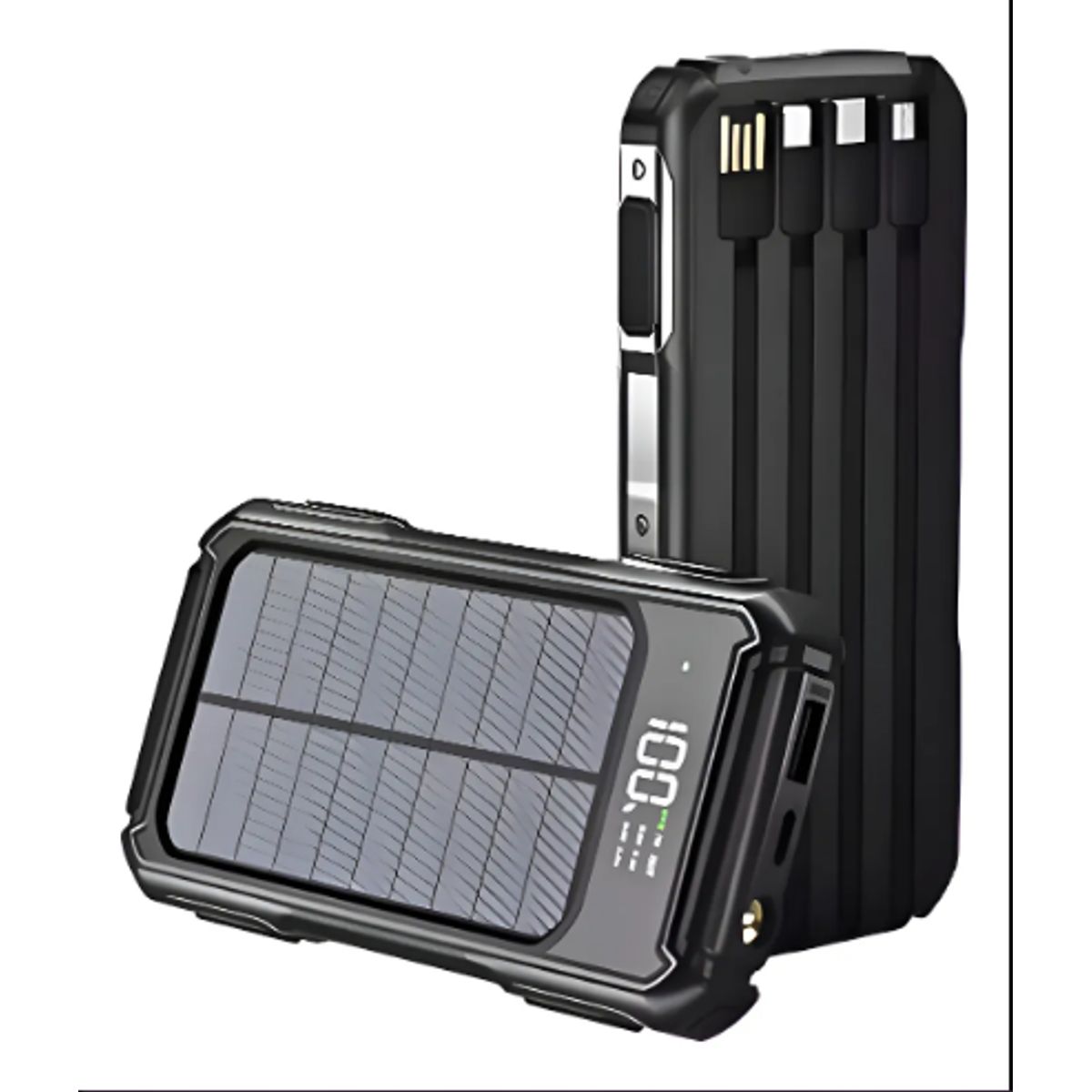 GENERICO - Batería Externa Solar 10000mAh Portátil USB Tipo C iPhone Linterna IRM