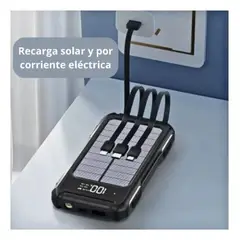 GENERICO - Batería Externa Solar 10000mAh Portátil USB Tipo C iPhone Linterna IRM