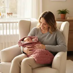 SENSIBLUE - Saco Envolvente Bebé Manta Trenzada con Interior Chiporro