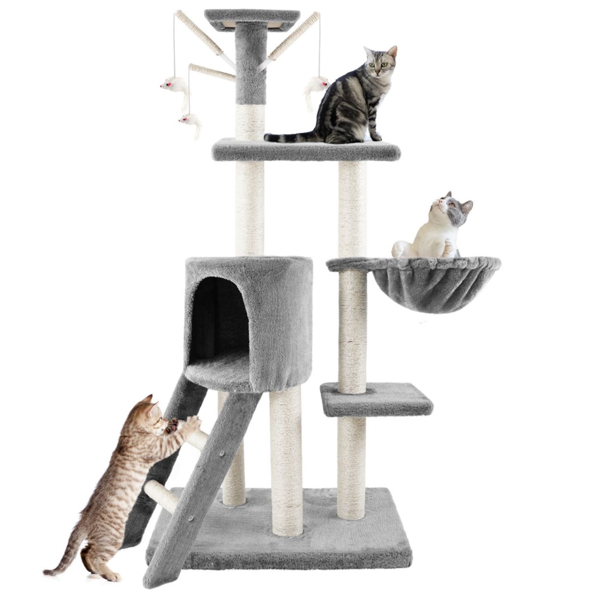 PET BED - Árbol Rascador Para Gatos Torre Multifuncional 135 cm
