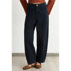 NICOPOLY - Jeans Corte Barrel Azul