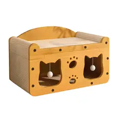 PET BED - Casa Rascador Para Gatos De Cartón Con Juguetes