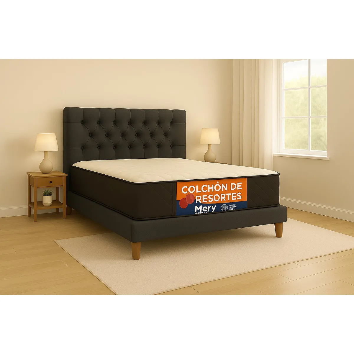 GENERICO - Cama Plaza y Media + Colchon Mery Desing