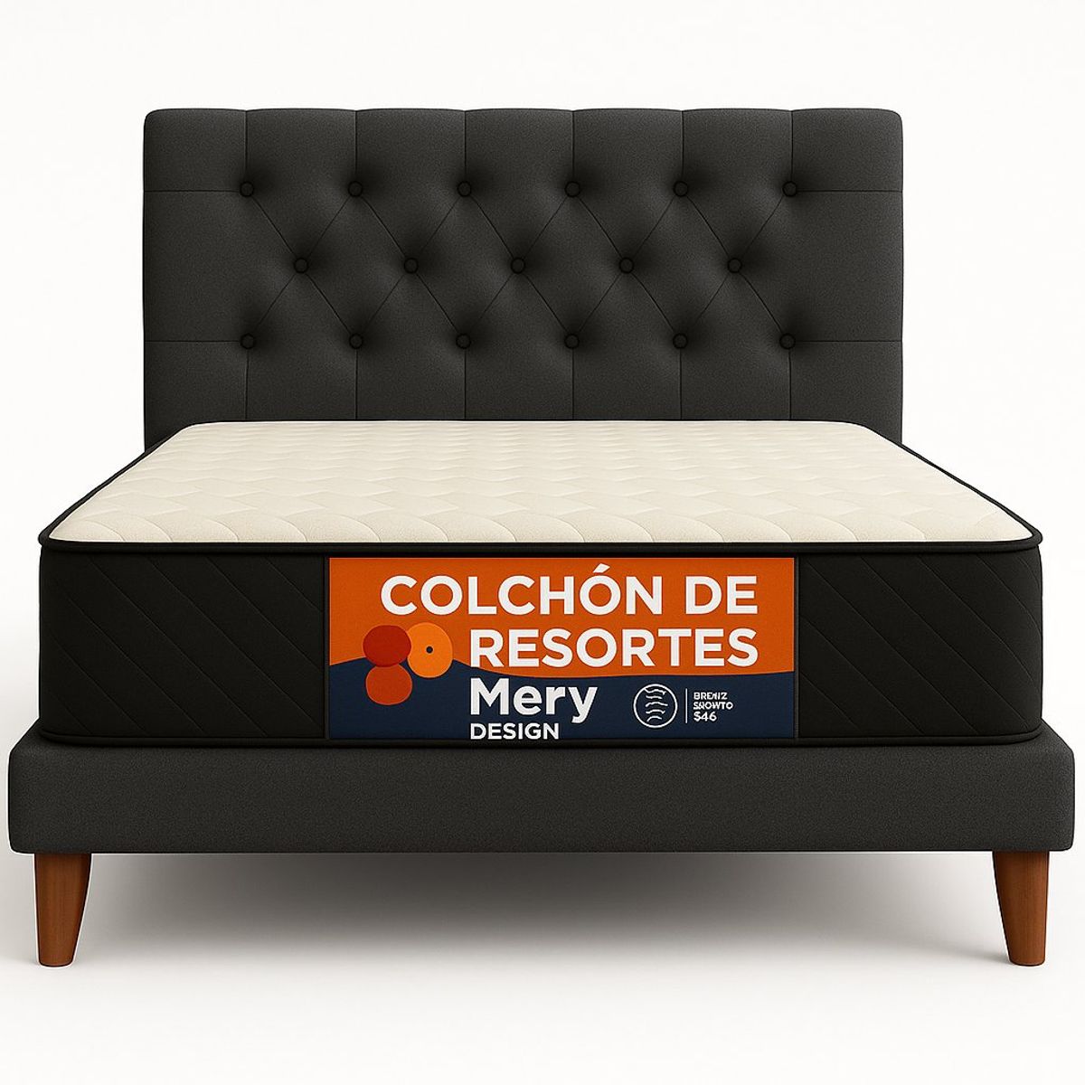 GENERICO - Cama Plaza y Media + Colchon Mery Desing