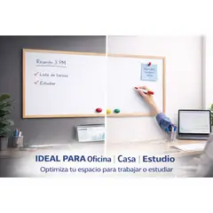 MOTARRO - Pizarra Blanca Con Marco De Madera Acrilica 50x60cm