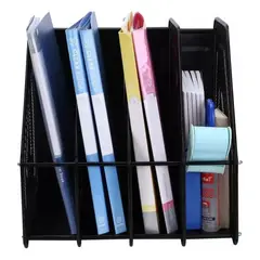 MOTARRO - Organizador De Oficina Vertical, 4 Divisiones Color Negro