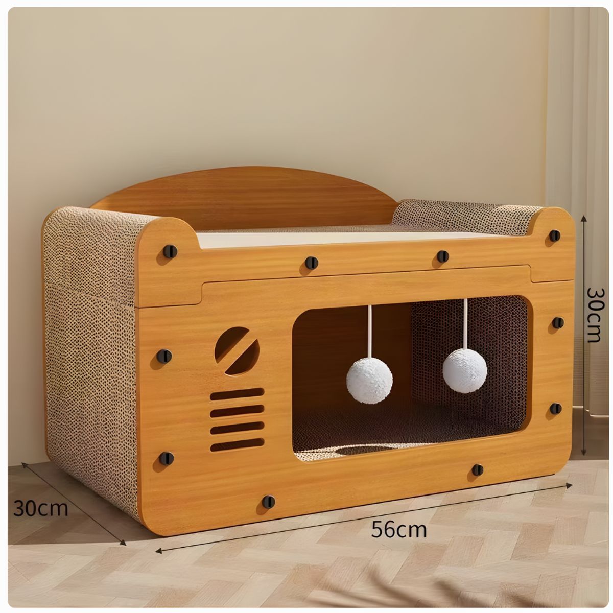 PET BED - Rascador Para Gatos Con Cama Superior Y Juguetes Interactivos