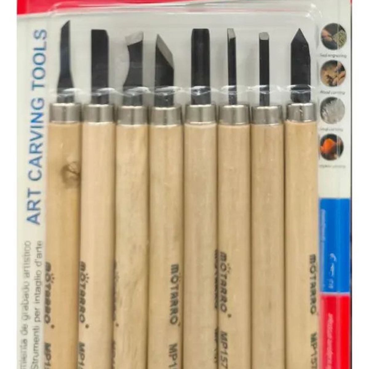 MOTARRO - Set De 8 Gubias Para Tallado De Madera Escolar
