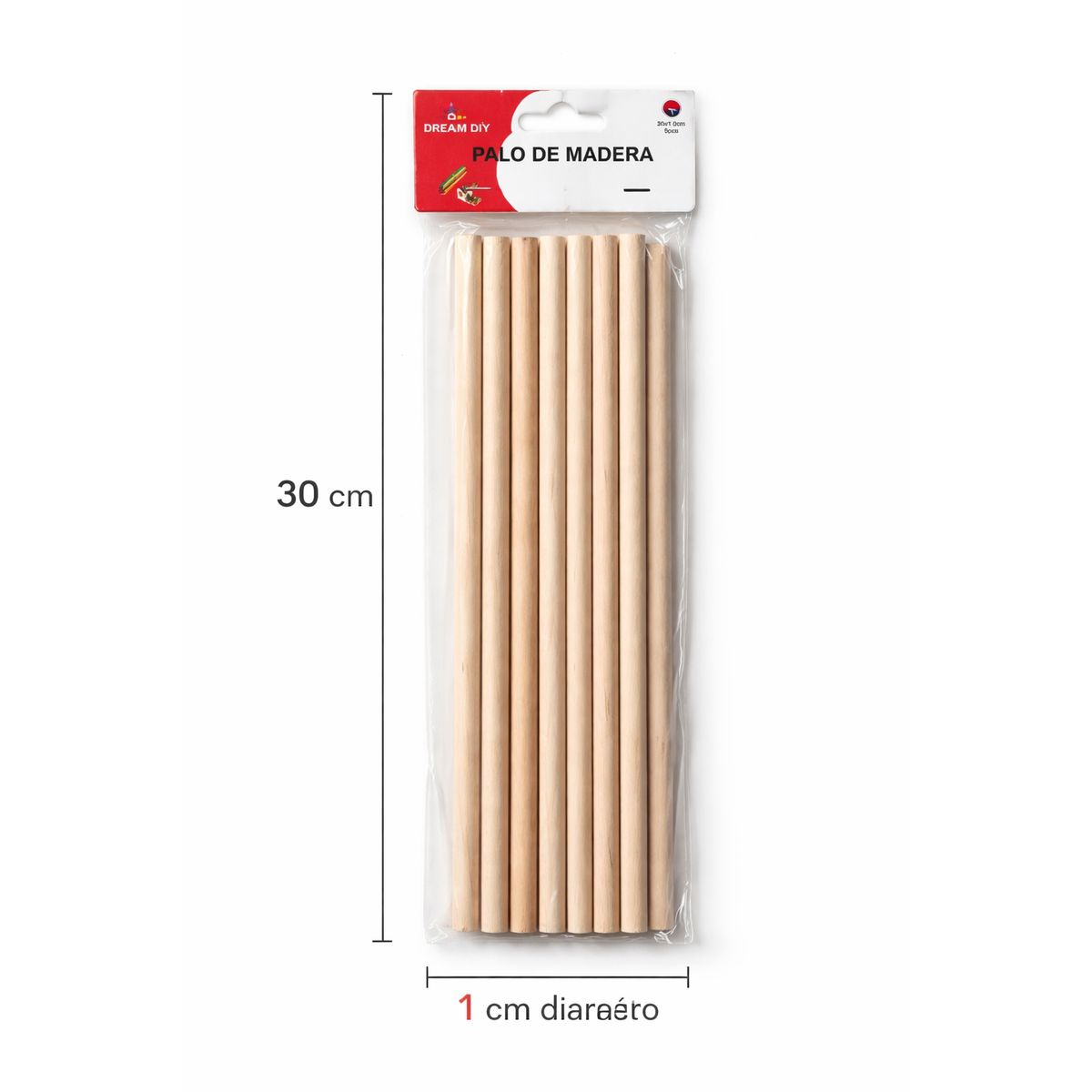 GENERICO - 4 Bolsas Palos De Maquetasmadera 30 Cm X 1 Cm 20 Unidades