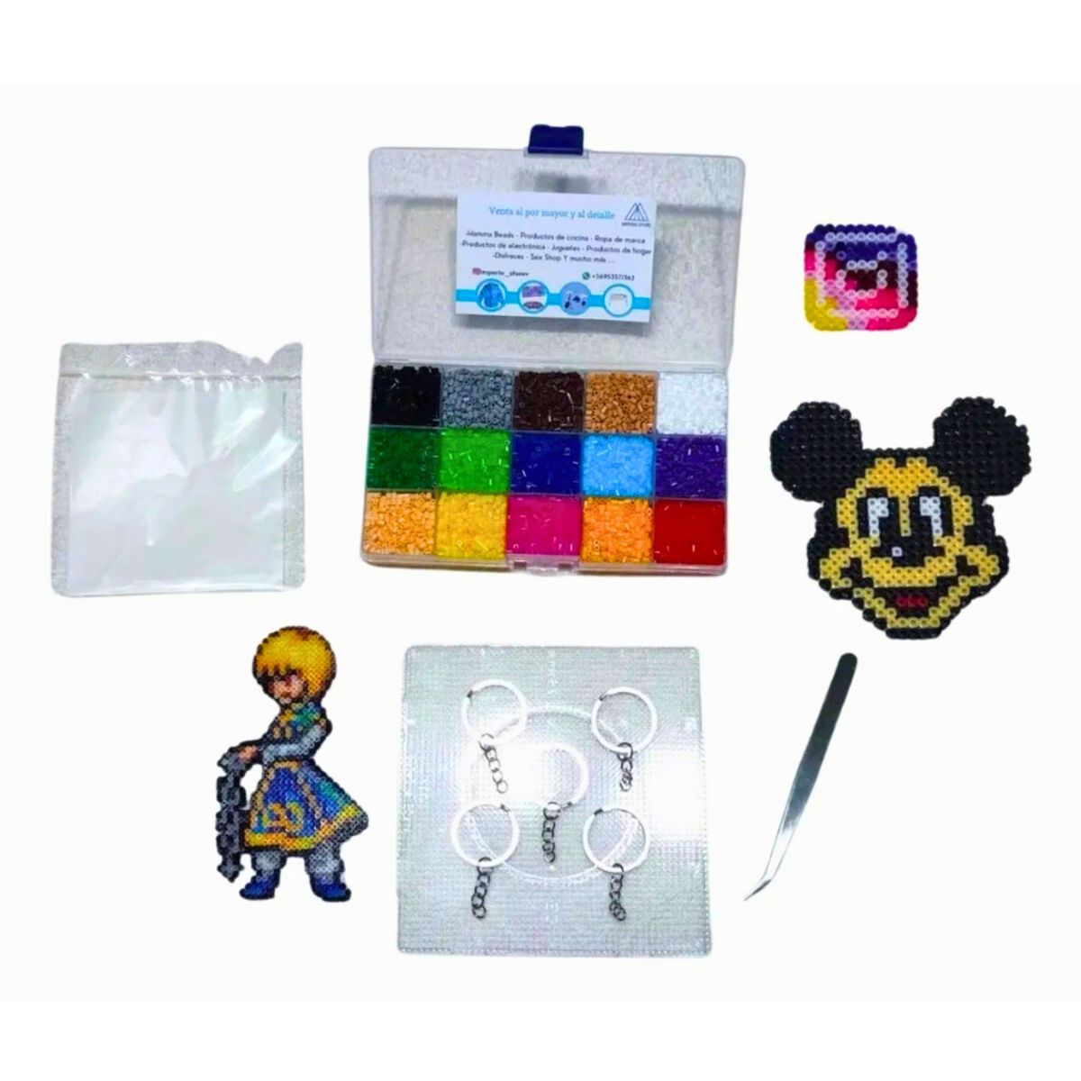ASIAK - Pack Inicial 15 Colores Hama Beads Artkal 2.6mm + Accesorios