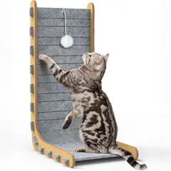PET BED - Rascador Para Gatos Vertical Con Alfombra Y Juguete Interactivo