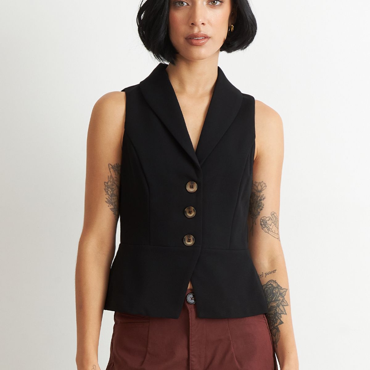 NICOPOLY - Gilet Sastre Entallado Negro Nicopoly