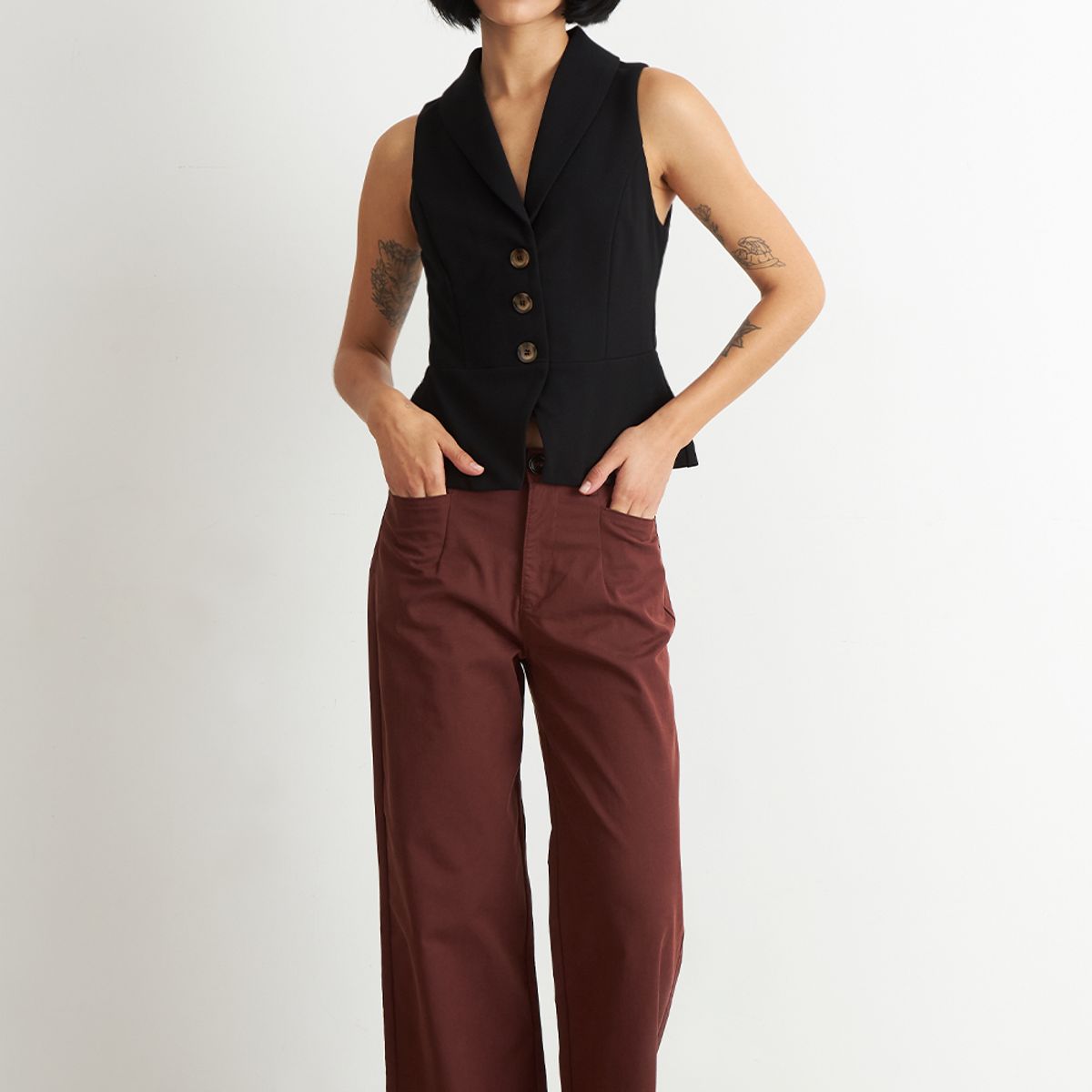 NICOPOLY - Gilet Sastre Entallado Negro Nicopoly
