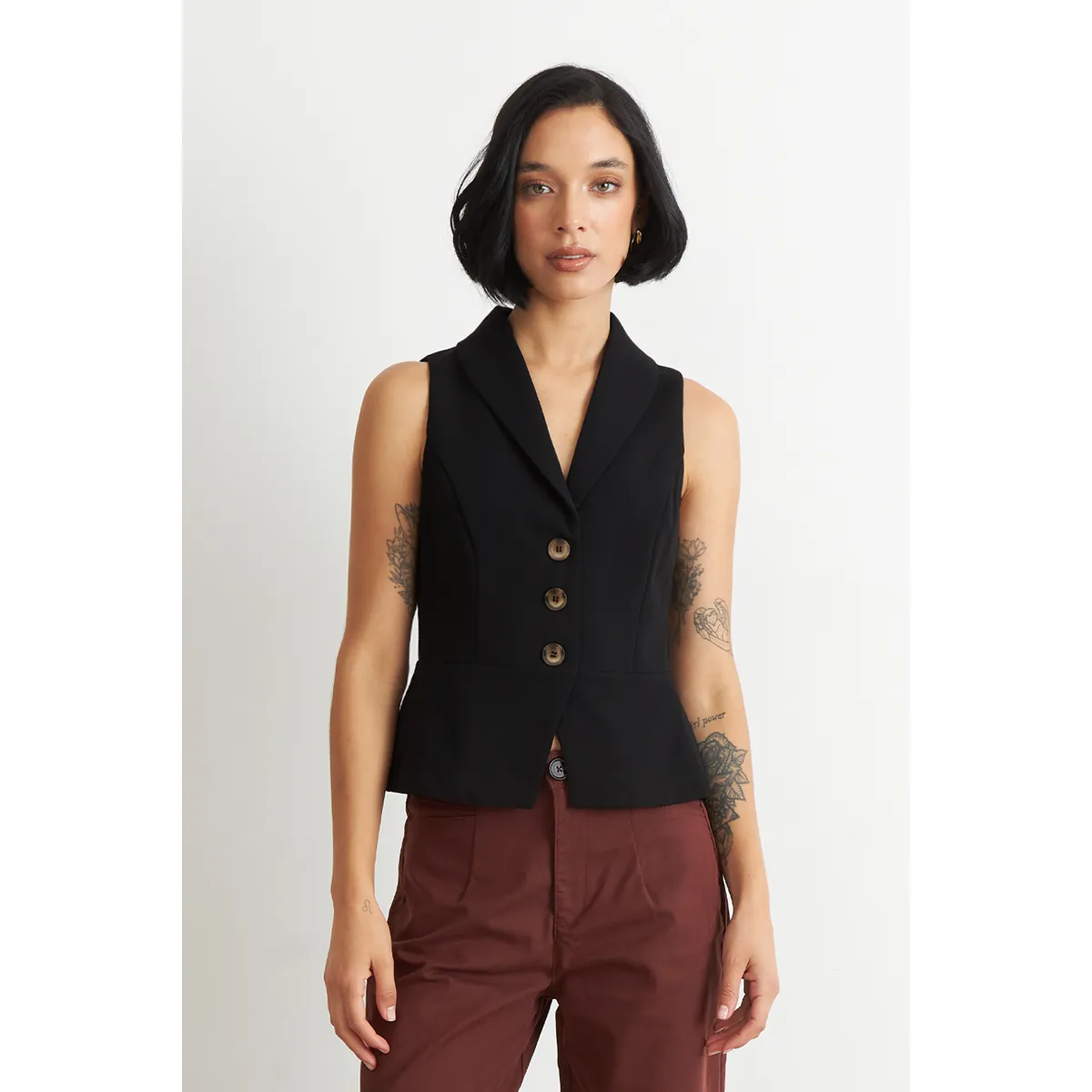 NICOPOLY - Gilet Sastre Entallado Negro Nicopoly