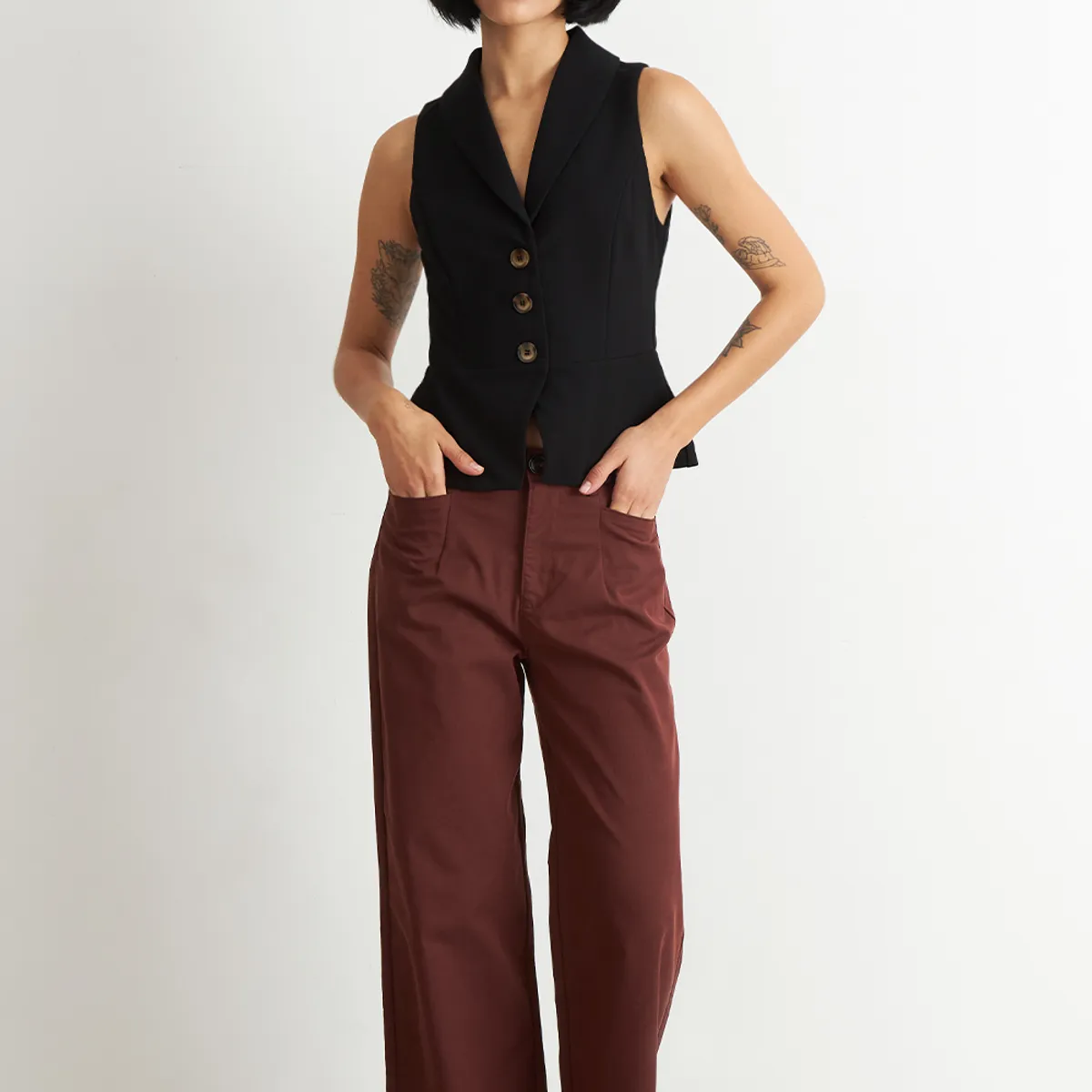 NICOPOLY - Gilet Sastre Entallado Negro Nicopoly