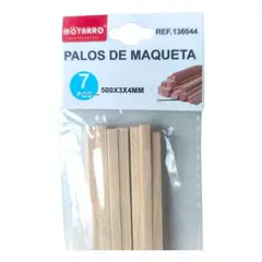 MOTARRO - Palos para Maquetas 50 cm 3 mm x 4 mm 21 Unidades