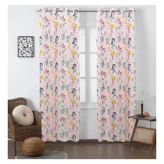 GENERICO - Set X 2 Cortinas infantiles Sirenitas Semi Black Out