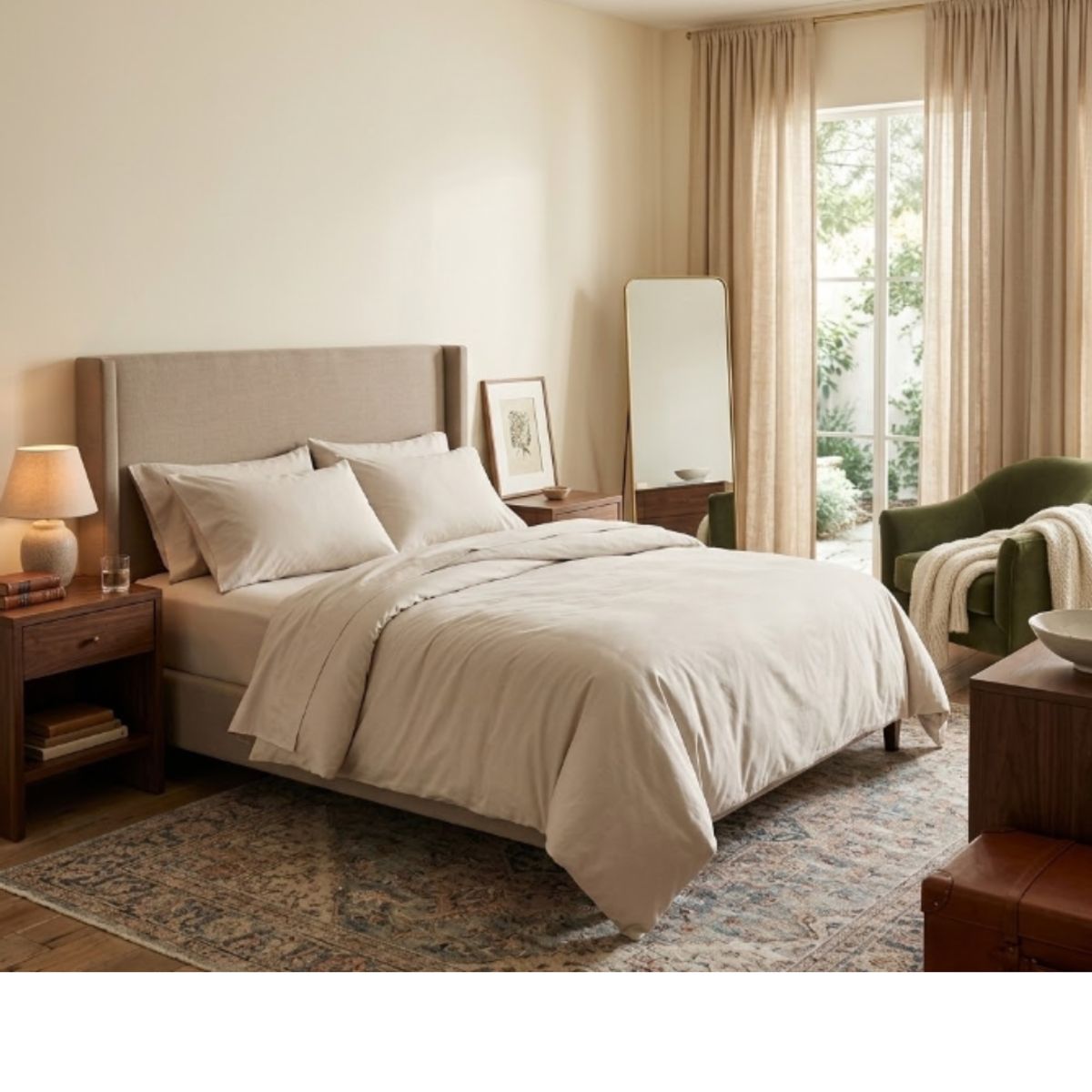CANNON HOME - Sabana Royal Supreme 2 plazas Cannon 300 Hilos 100% algodón color Ecru