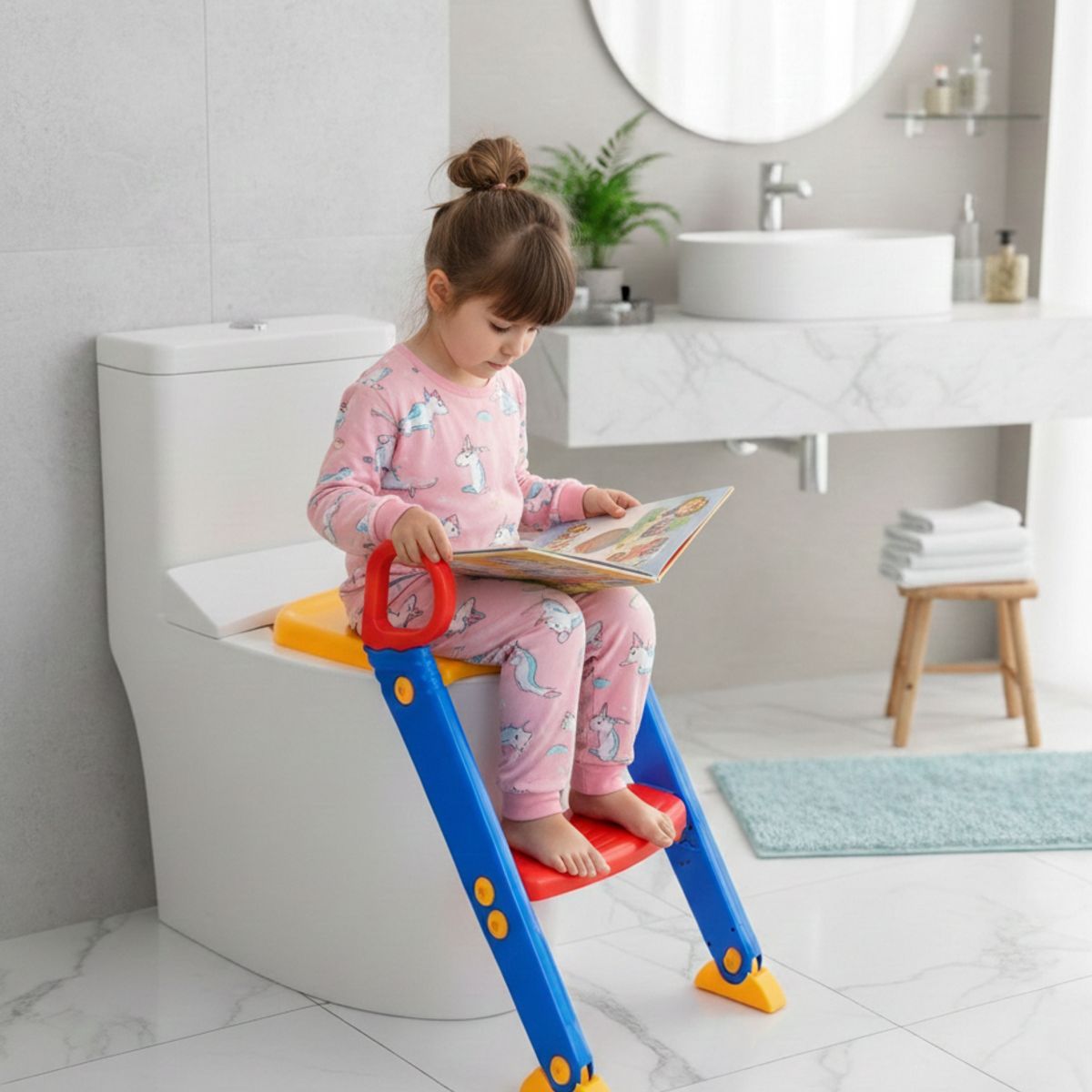 MOVI - Adaptador Baño Escalera Niños Plegable Ajustable Asiento Infantil
