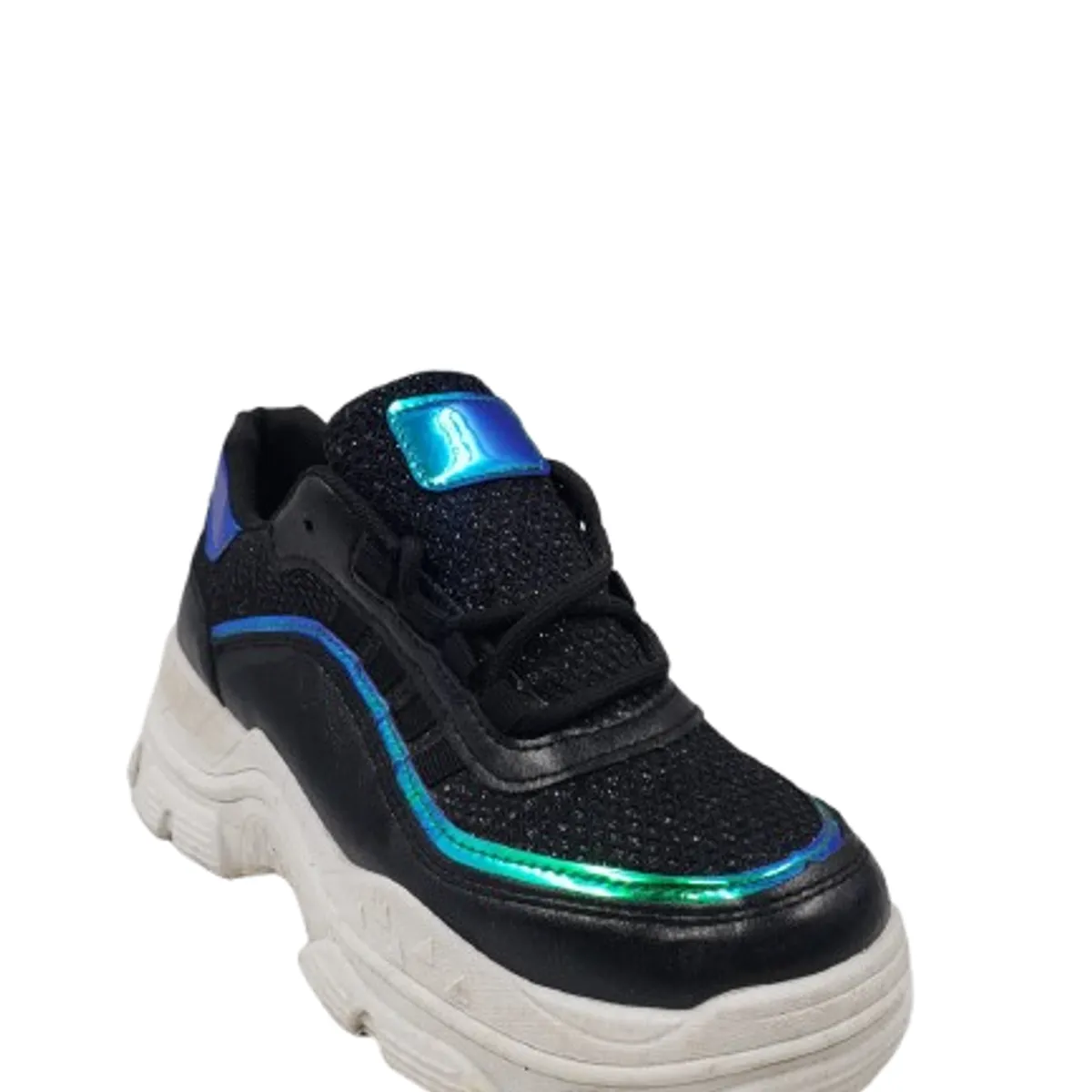 HERIEL - Zapatilla Negra Brillos Urbana