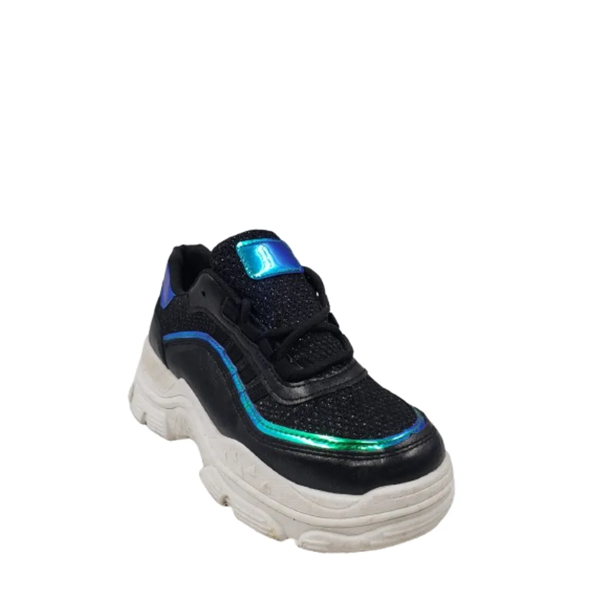 HERIEL - Zapatilla Negra Brillos Urbana