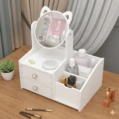 GENERICO - Organizador Con Espejo Cosméticos Y Joyas, Elaborado En Mdf