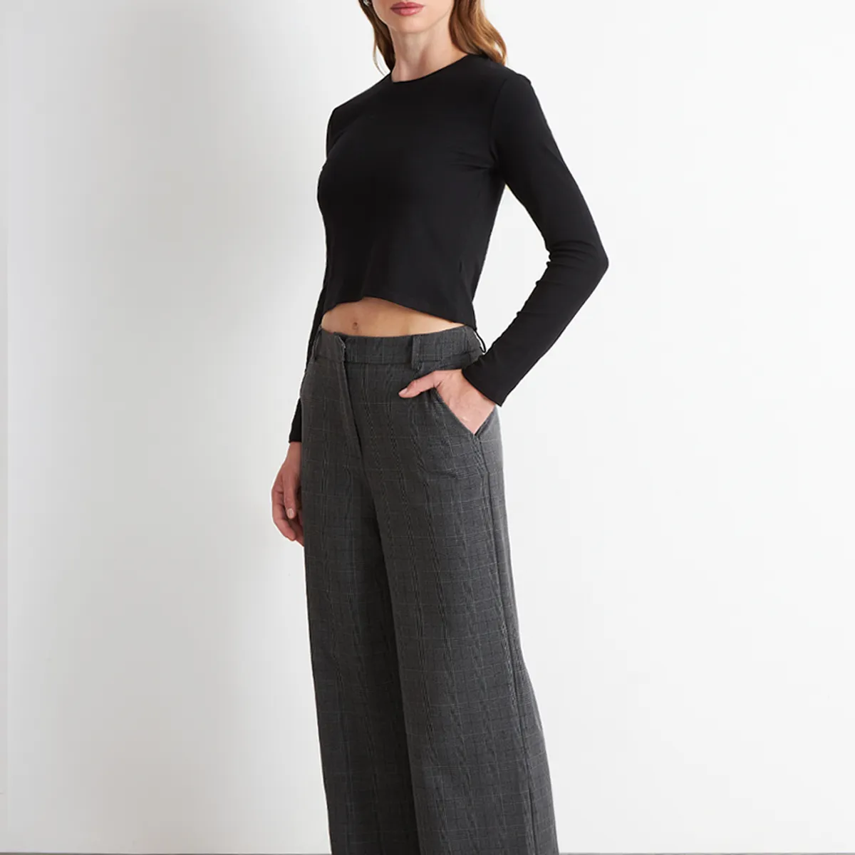 NICOPOLY - Pantalón Tartán Gris Nicopoly