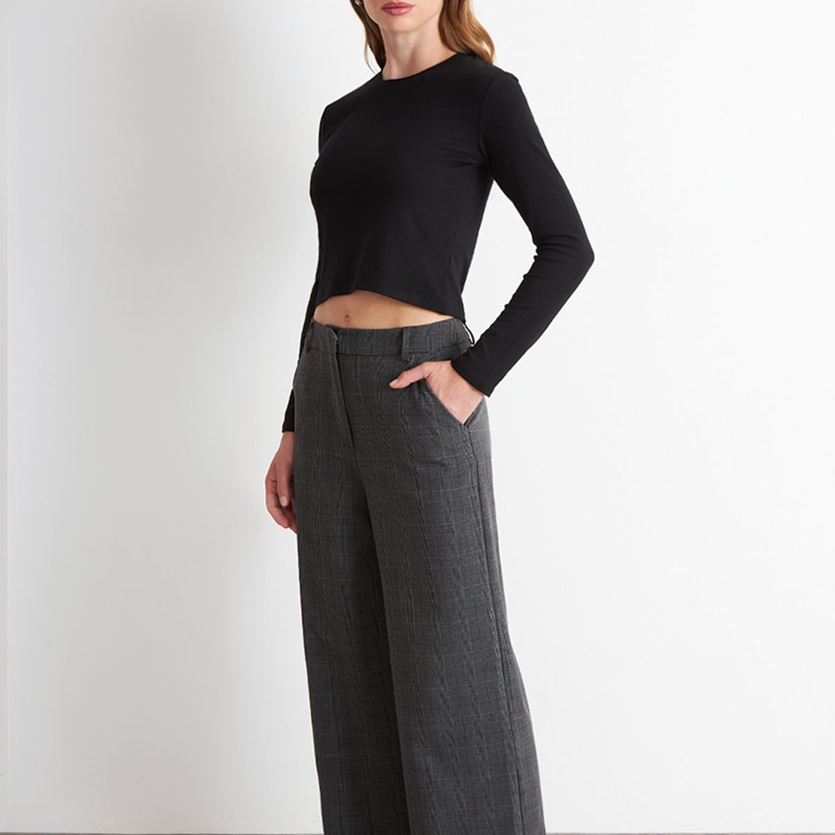 NICOPOLY - Pantalón Tartán Gris Nicopoly