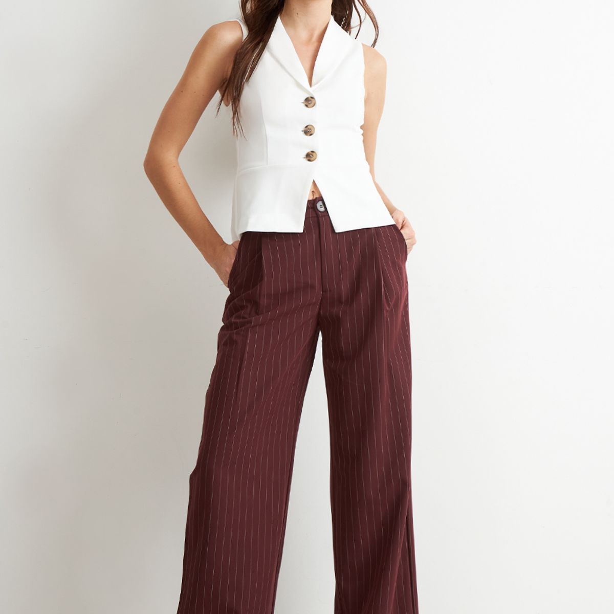 NICOPOLY - Gilet Sastre Entallado Blanco Nicopoly