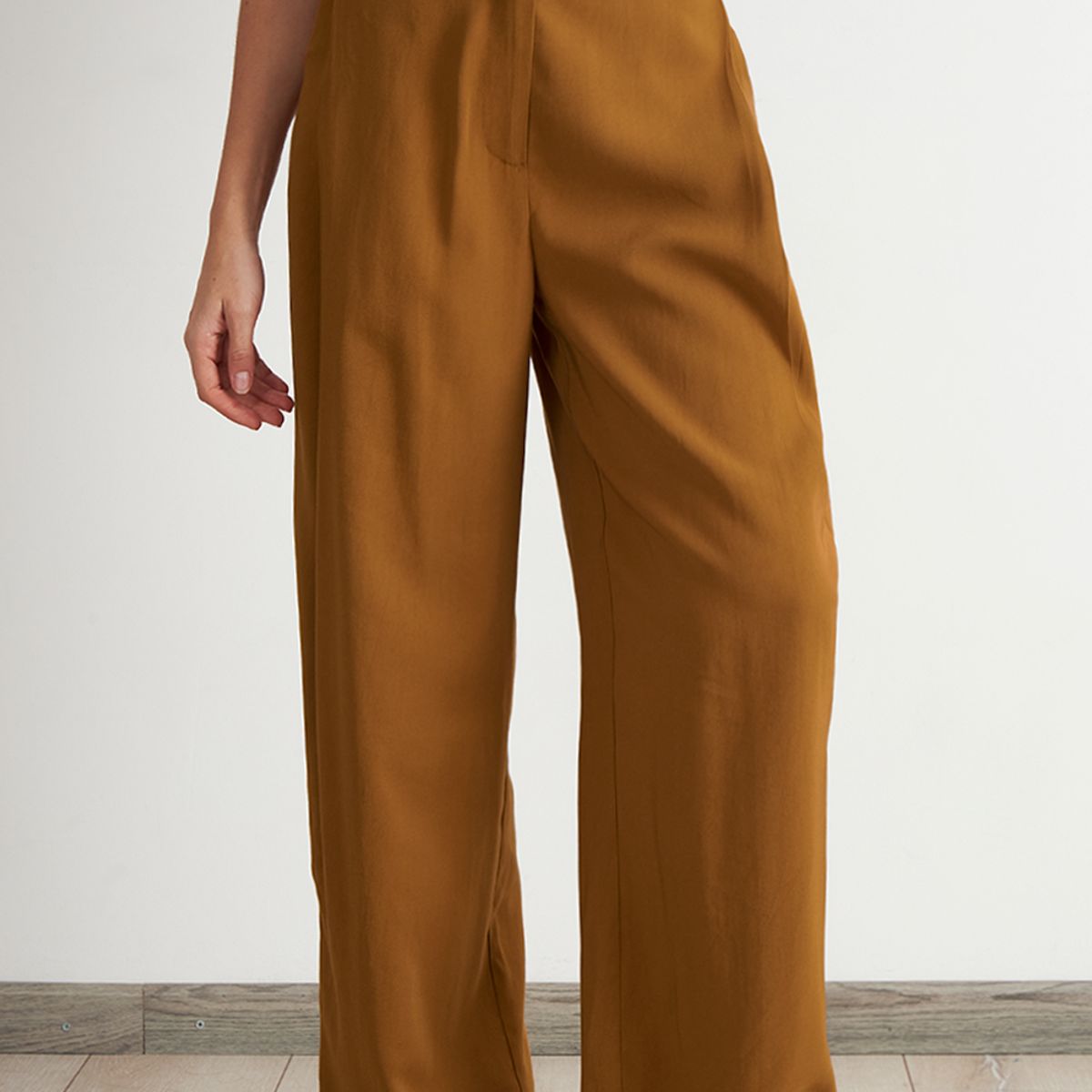 NICOPOLY - Pantalón Estilo Japonés Pierna Ancha Café Nicopoly