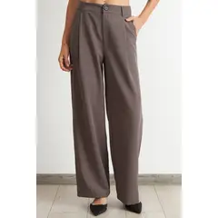 NICOPOLY - Pantalón Vestir Recto Mocca