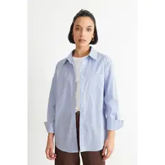 NICOPOLY - Camisa Rayas Bicolor Celeste