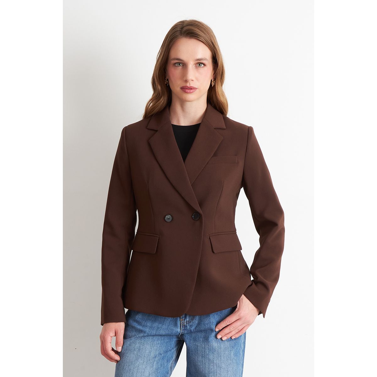 NICOPOLY - Blazer  Dos Botones Café Nicopoly