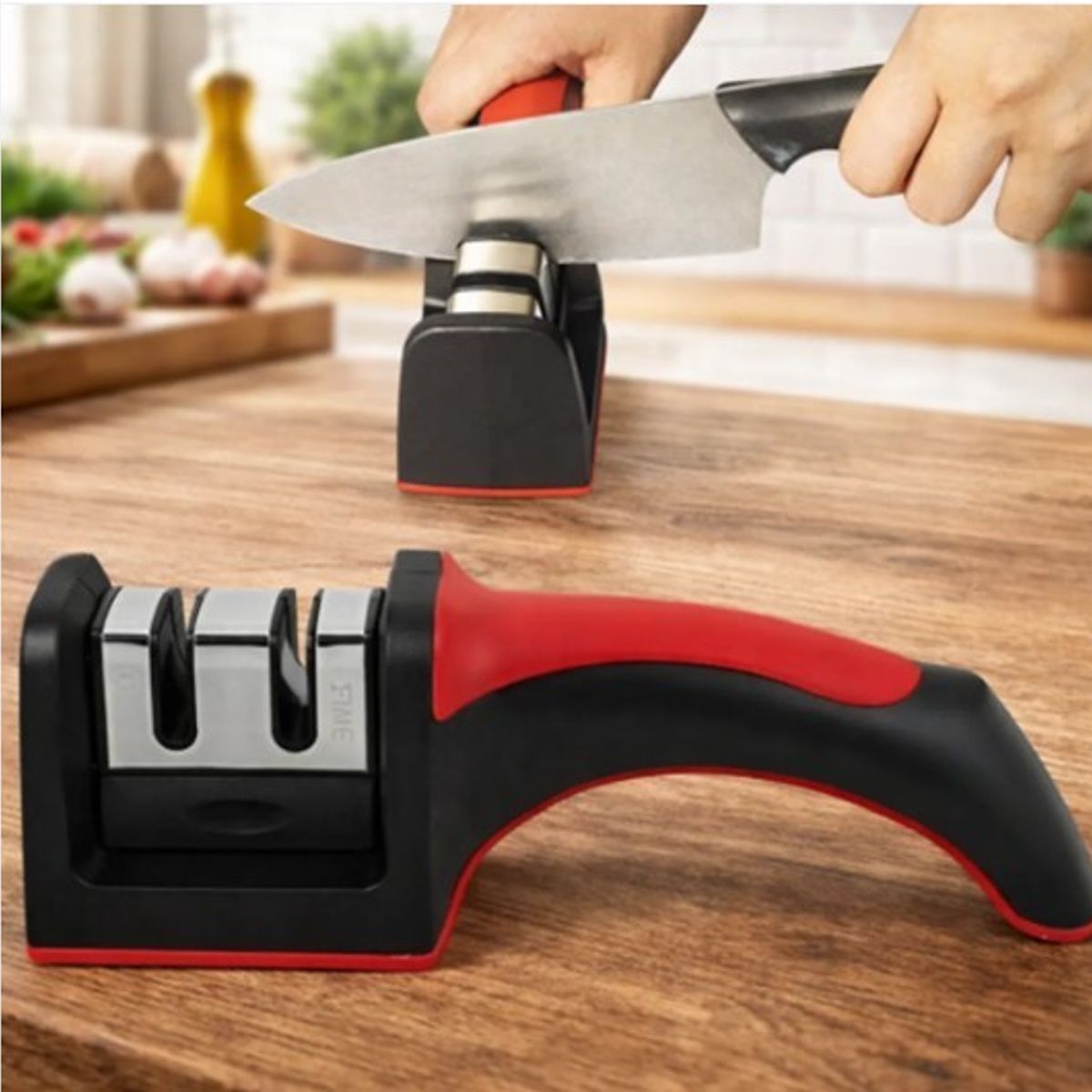 MOVI - Afilador de Cuchillos Profesional 3 Etapas Manual Ergonómico Antideslizante
