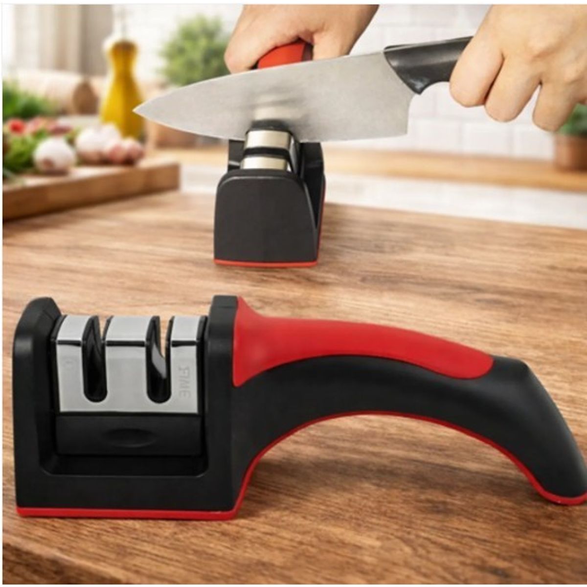 MOVI - Afilador de Cuchillos Profesional 3 Etapas Manual Ergonómico Antideslizante
