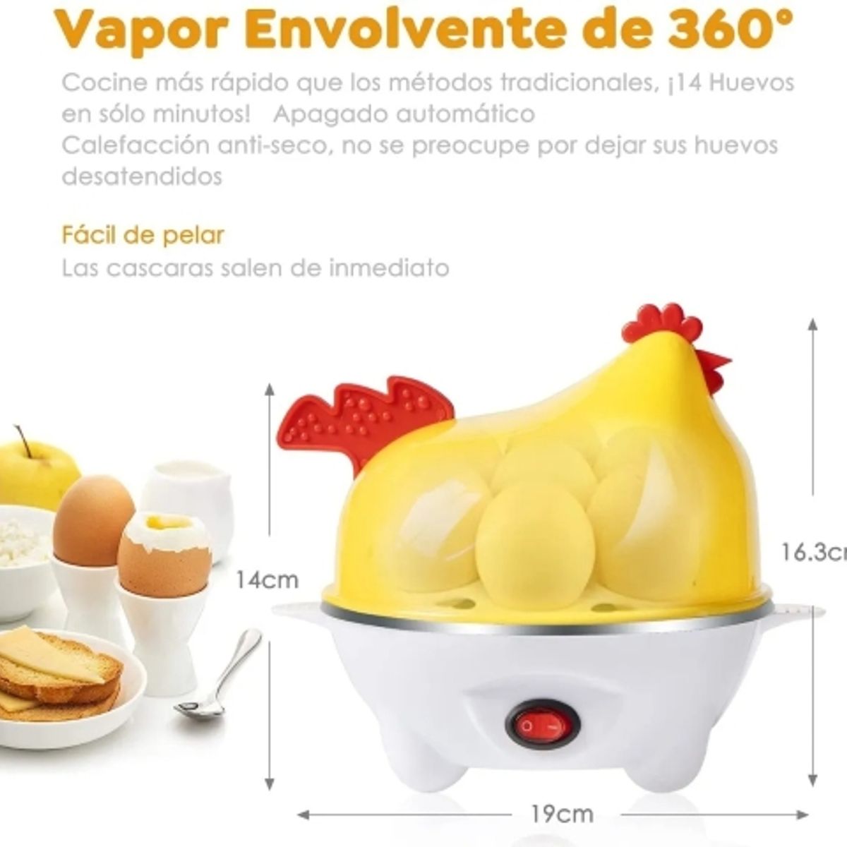 IRM - Hervidor X2 Electrico De Huevos Capacidad 7 Huevos Coccion Rapida Al Vapor  Apagado Automatico
