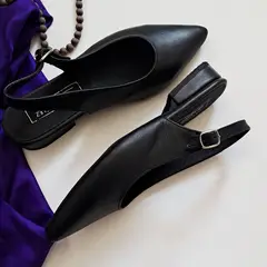 PEPA GONZALEZ - PUNTILLA MUJER CUERO NEGRO