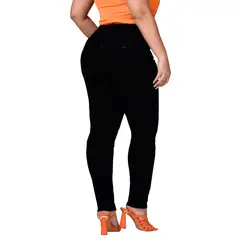 TRUCCOS JEANS - Jeans Pitillo Negro Mujer Talla Grande Elasticado Calce que Estiliza - P22092402