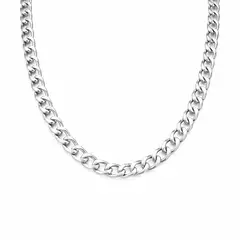 LK LUKSO - Cadena Cubana Hombre 7mm Acero Inoxidable