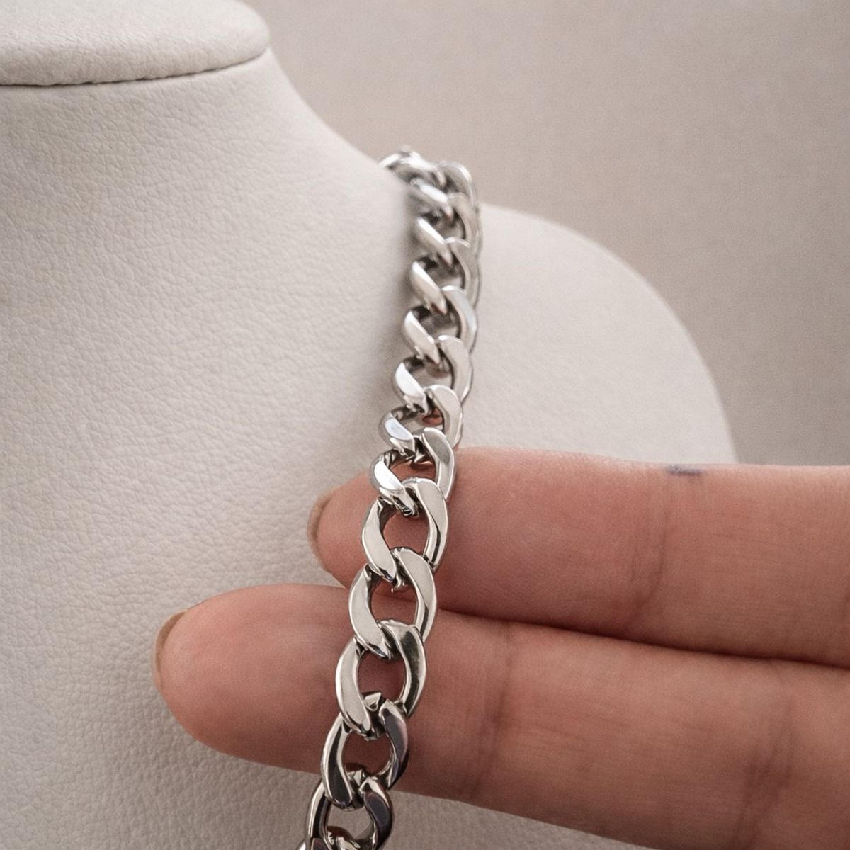 LK LUKSO - Cadena Cubana Hombre 7mm Acero Inoxidable  