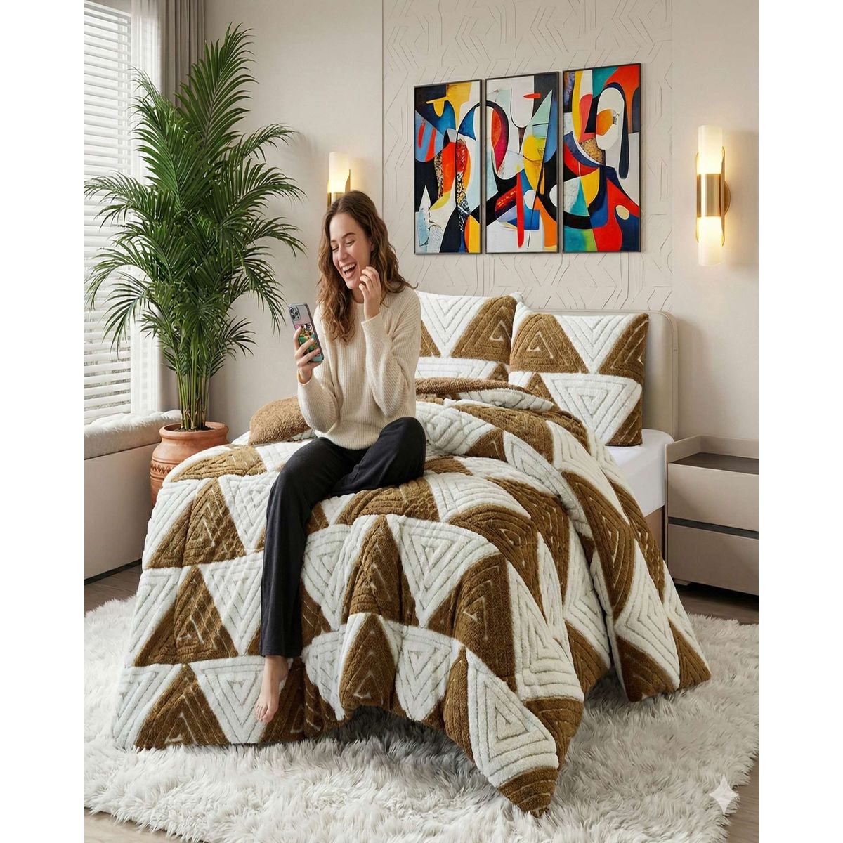 GENERICO - CUBRECAMA CHIPORRO KING INVIERNO JACQUARD PREMIUM  EXTRA SUAVE