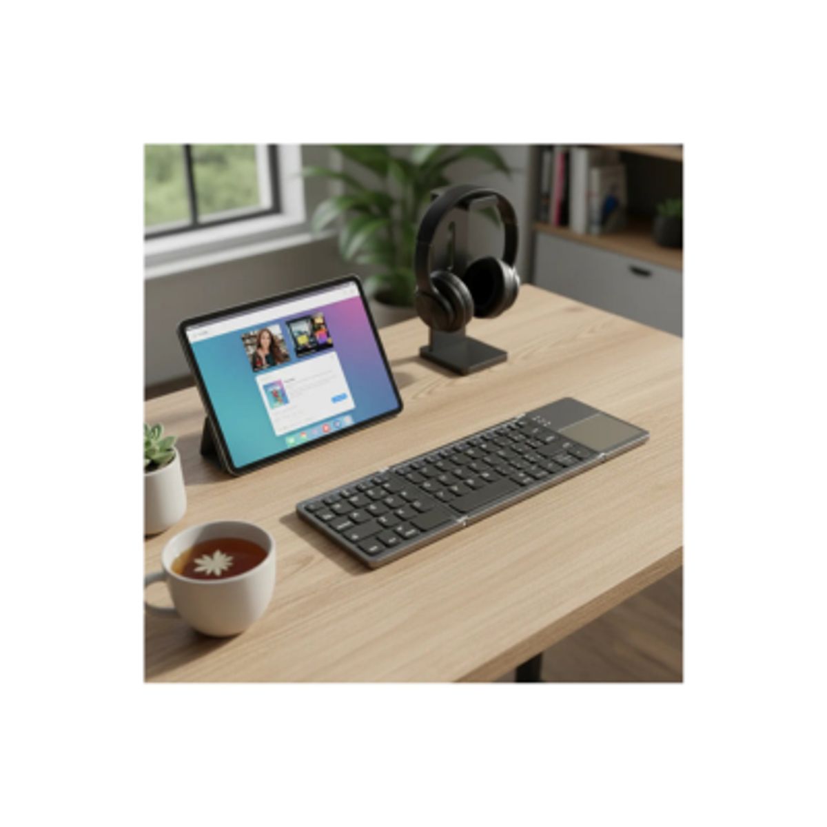 GENERICO - Teclado Inalámbrico Plegable Bluetooth Con Touchpad Para Tablet Celular Laptop