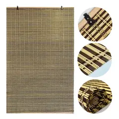 GENERICO - Cortina Enrollable De Bambú Persiana 90x120cm Bicolor