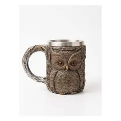 GENERICO - Taza de Buho en Relieve Estilo Medieval Diseño 3D