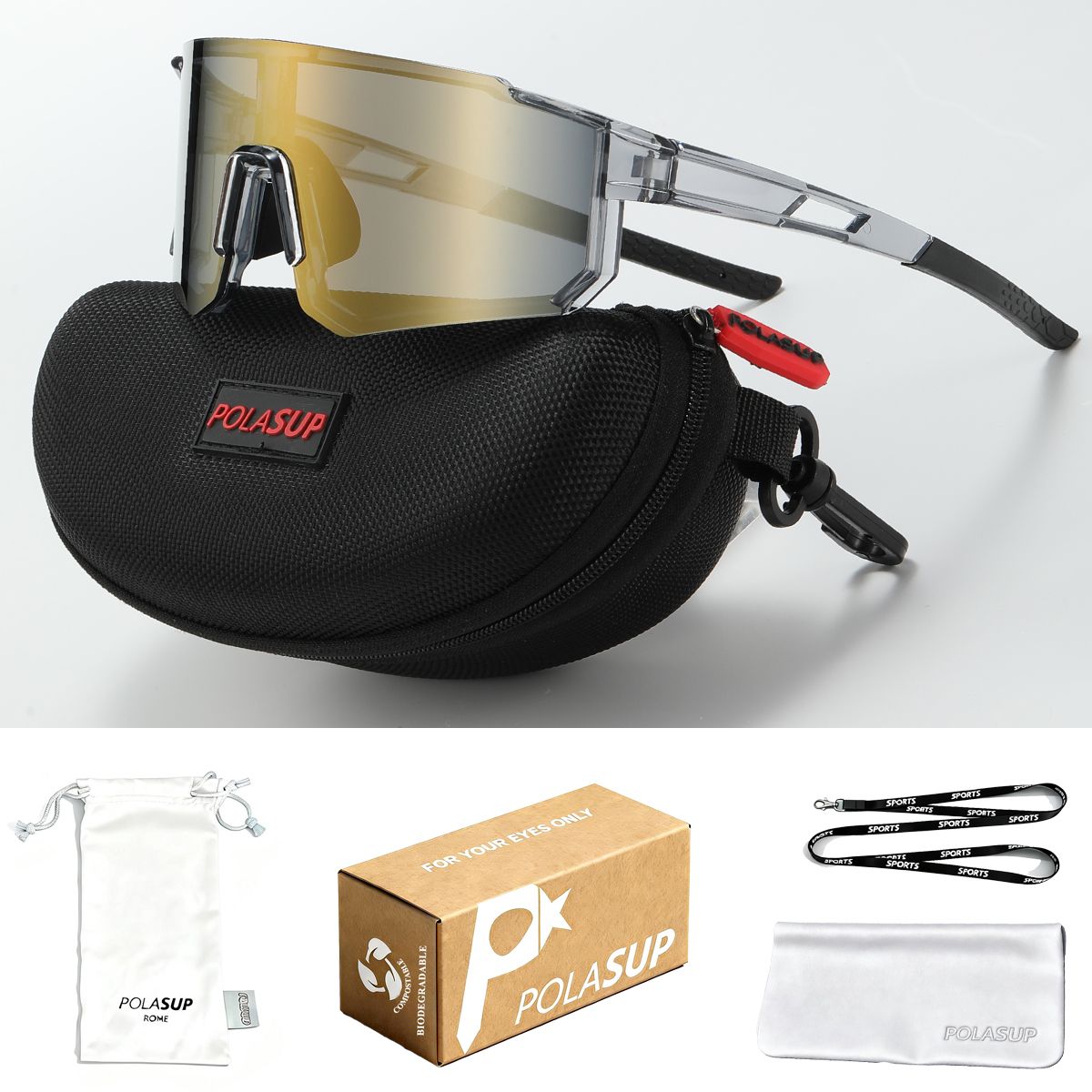POLASUP - Lentes de Sol POLASUP Deportivos Polarizados UV400 9958P Unisex
