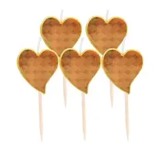 GENERICO - Velas de corazon dorada 5pcs