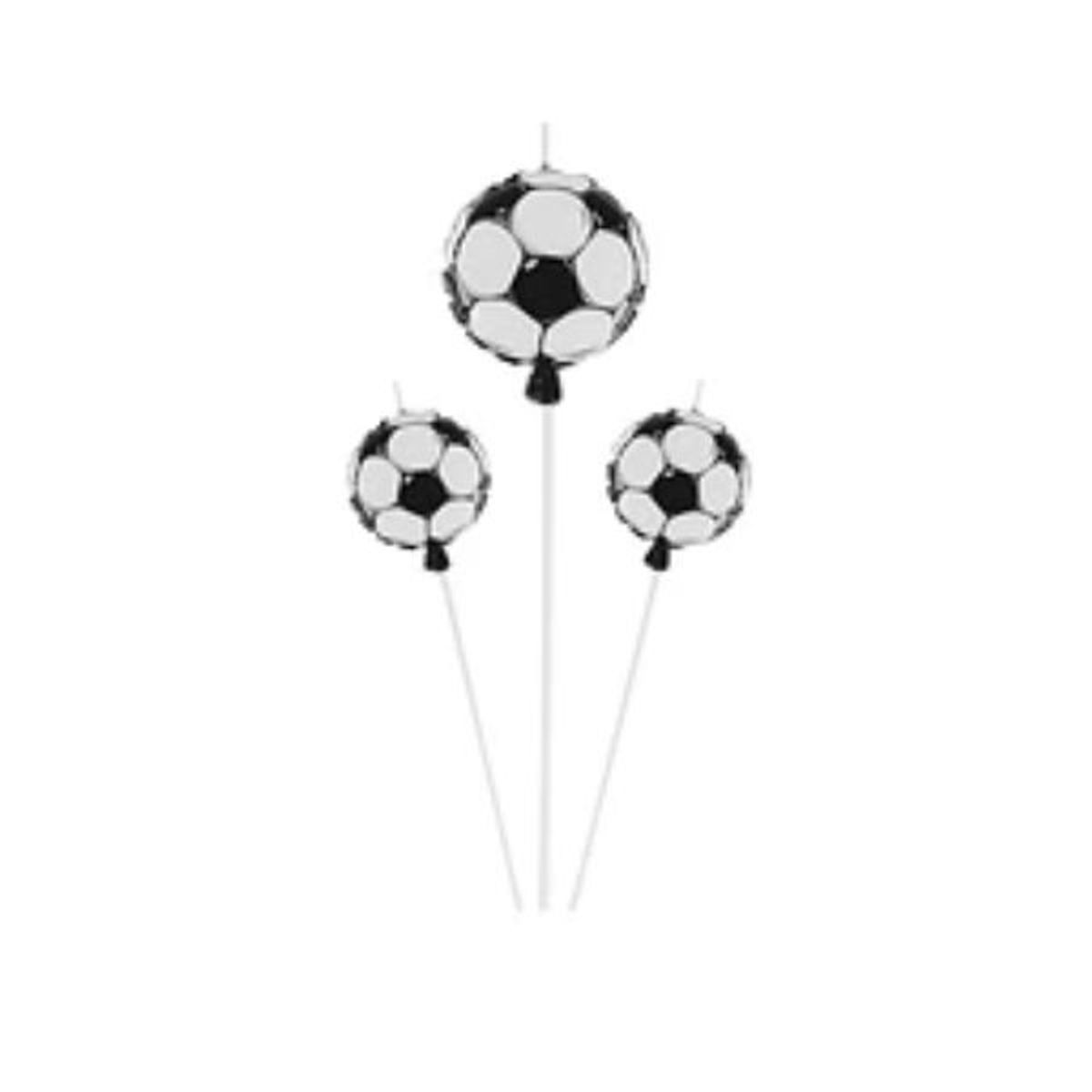 GENERICO - Set de velas futbol 3pcs Color aleatorio