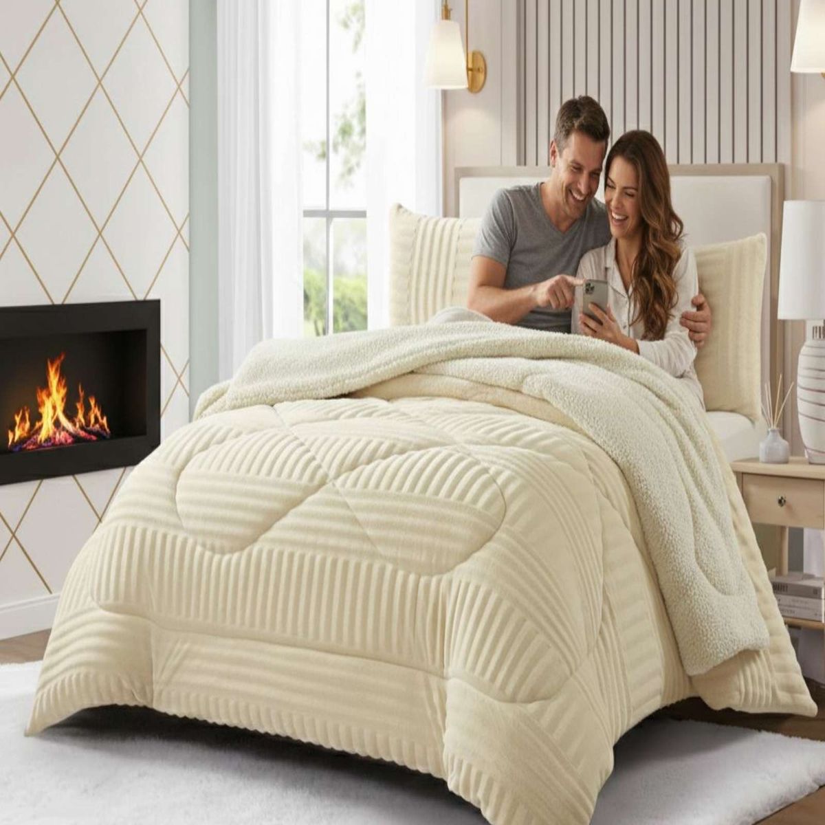 GENERICO - CUBRECAMA CHIPORRO VELVET ACANALADO MÁXIMO CONFORT Y CALIDEZ KING