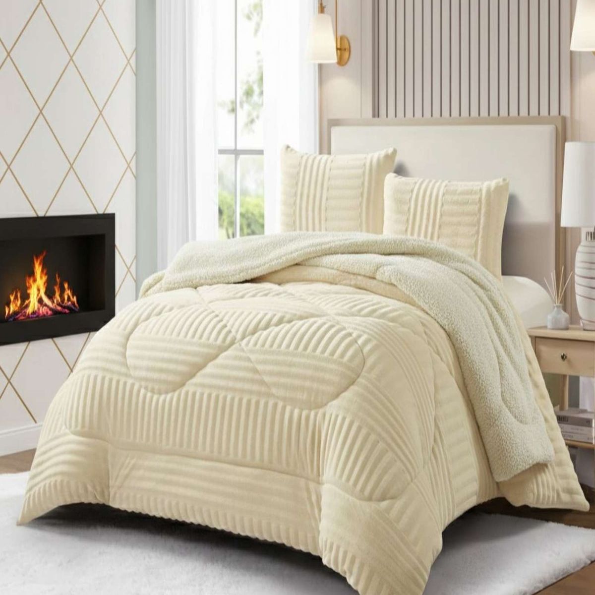 GENERICO - CUBRECAMA CHIPORRO VELVET ACANALADO MÁXIMO CONFORT Y CALIDEZ KING