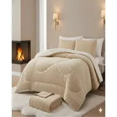 GENERICO - SET CUBRECAMA CHIPORRO MÁS SÁBANA POLAR PLAZA Y MEDIA ELEGANTE